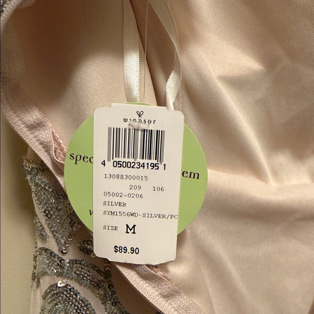 Windsor Silver Sequin Nude Prom Gown - Picture 2 of 5